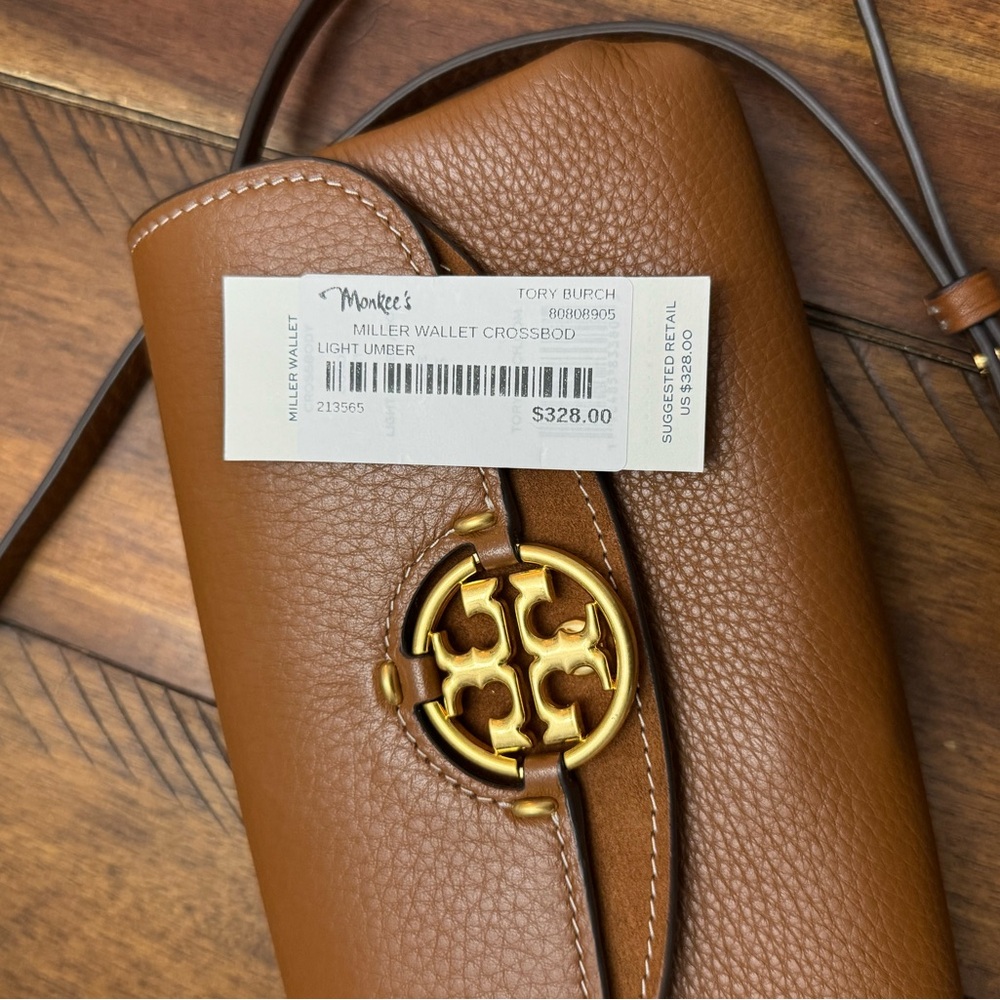 Tory Burch Tan Miller Wallet Crossbody Leather Bag retail $328 - Picture 9 of 9